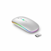 Wireless Bluetooth + 2.4G Dual-mode Rechargeable LED Optical Mouse - (Silver)