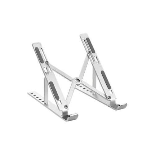 White Label Adjustable Aluminum Laptops Stand - Silver